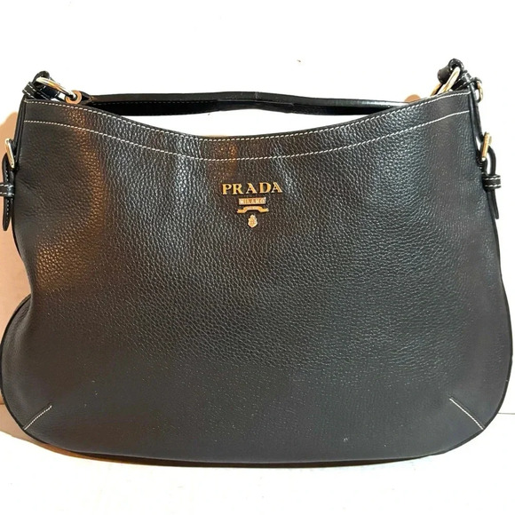 Prada back leather shoulder handbag - Picture 1 of 16
